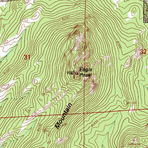 Topographic Map of Eagle Mountain, WY