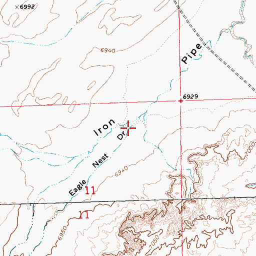 Topographic Map of Eagle Nest Draw, WY