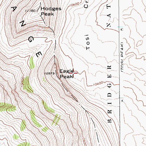 Topographic Map of Eagle Peak, WY