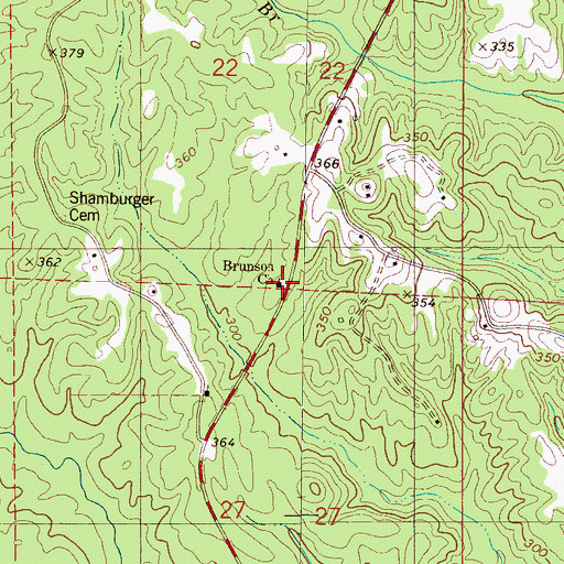 Topographic Map of Brunson Church, AL