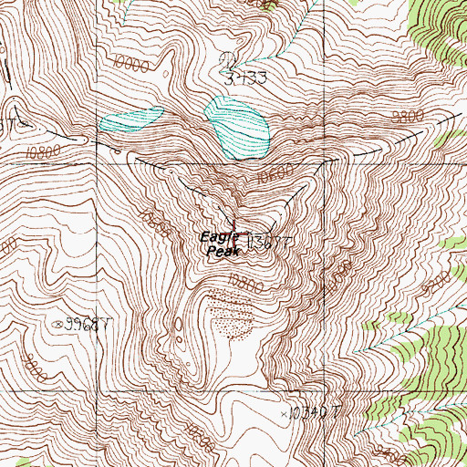 Topographic Map of Eagle Peak, WY