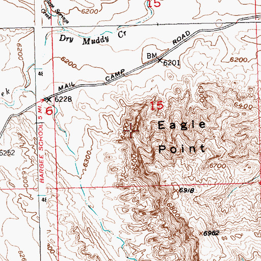 Topographic Map of Eagle Point, WY