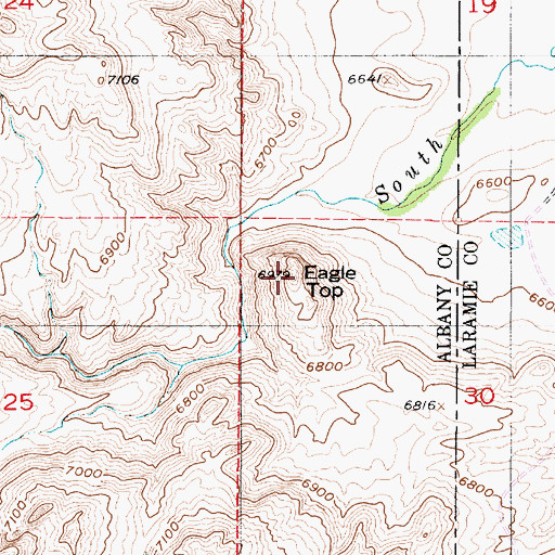 Topographic Map of Eagle Top, WY