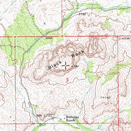 Topographic Map of Black Rock, AZ