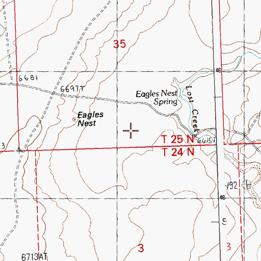 Topographic Map of Eagles Nest, WY