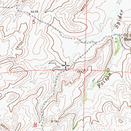 Topographic Map of Eagles Nest Canyon, WY