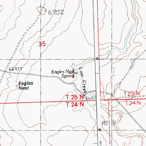 Topographic Map of Eagles Nest Spring, WY