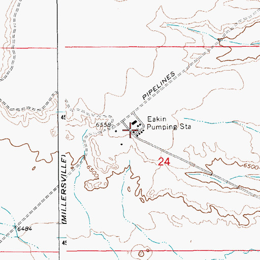 Topographic Map of Eakin Pumping Station, WY