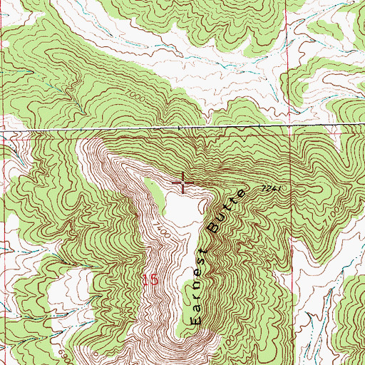 Topographic Map of Earnest Butte, WY