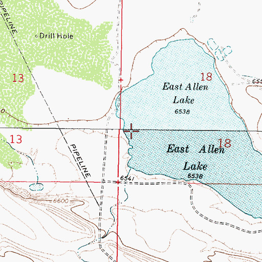 Topographic Map of East Allen Lake, WY