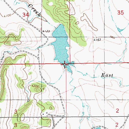 Topographic Map of East Alum Creek, WY