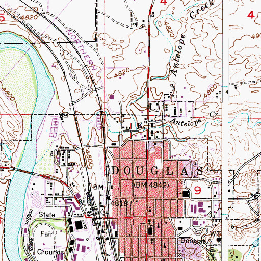 Topographic Map of East Antelope Creek, WY