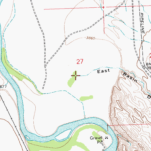 Topographic Map of East Basin Draw, WY