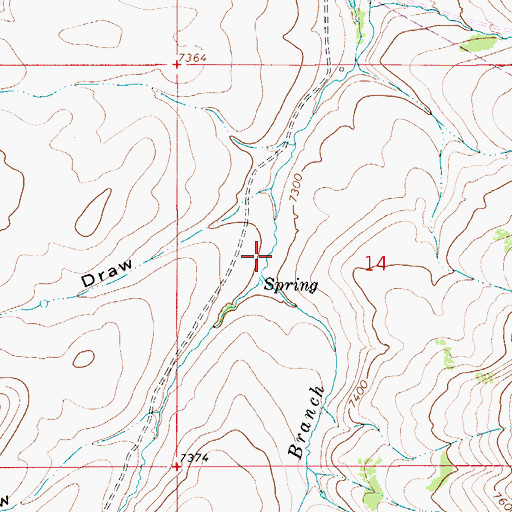 Topographic Map of East Branch Little Creek, WY