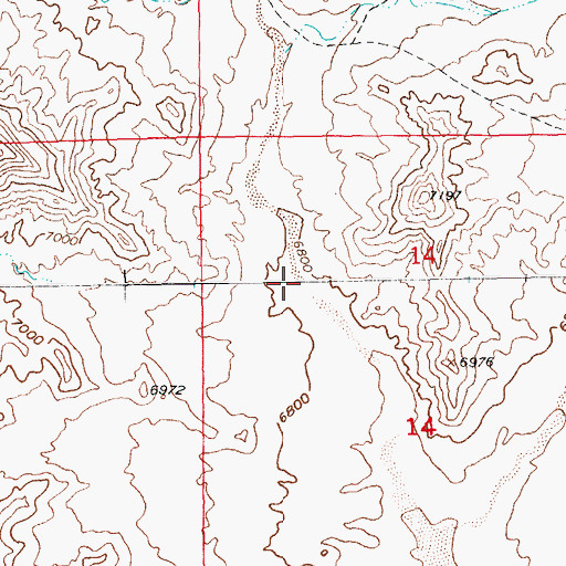Topographic Map of East Branch Sand Draw, WY