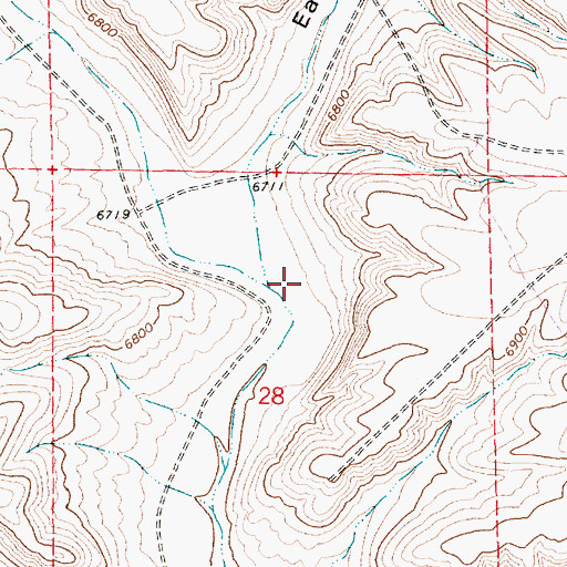 Topographic Map of East Buckhorn Draw, WY