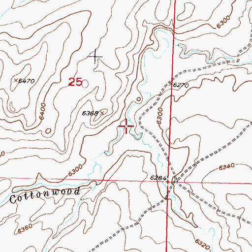 Topographic Map of East Cottonwood Creek, WY