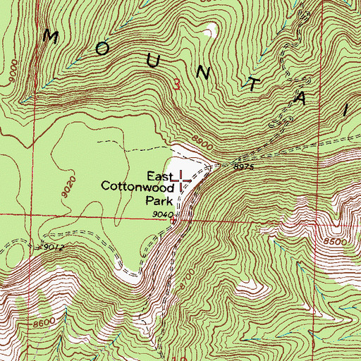 Topographic Map of East Cottonwood Park, WY