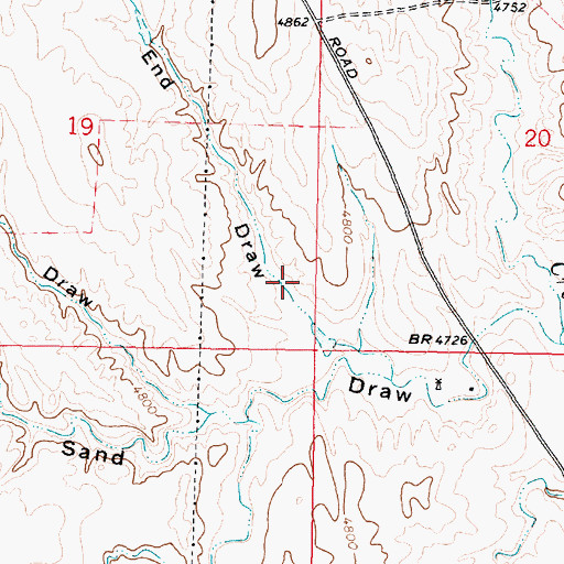 Topographic Map of East End Draw, WY
