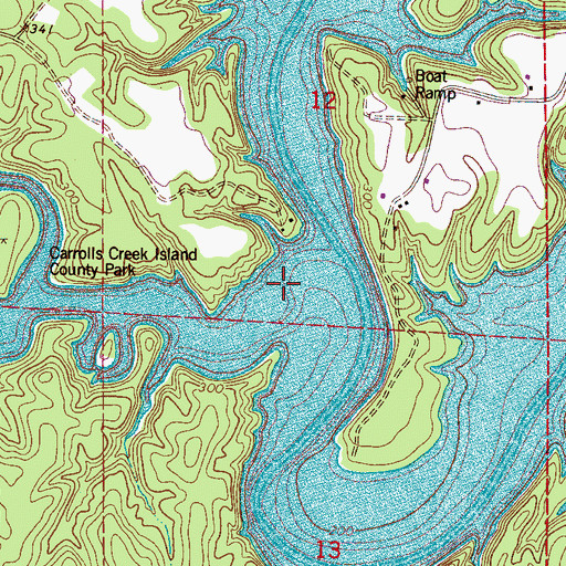 Topographic Map of Carroll Creek, AL