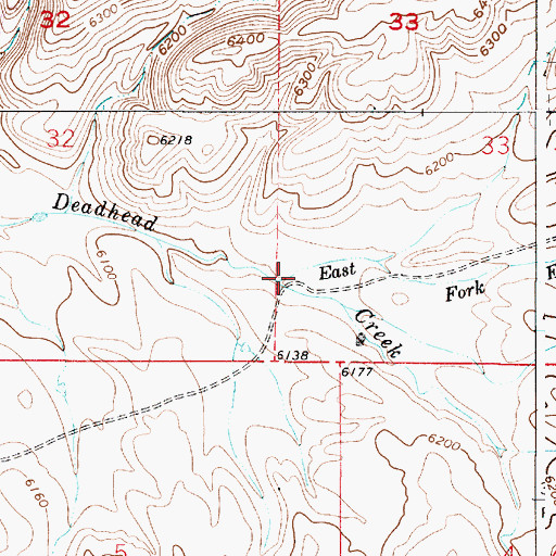 Topographic Map of East Fork Deadhead Creek, WY