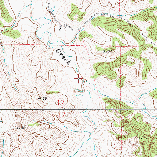 Topographic Map of East Fork Duck Creek, WY