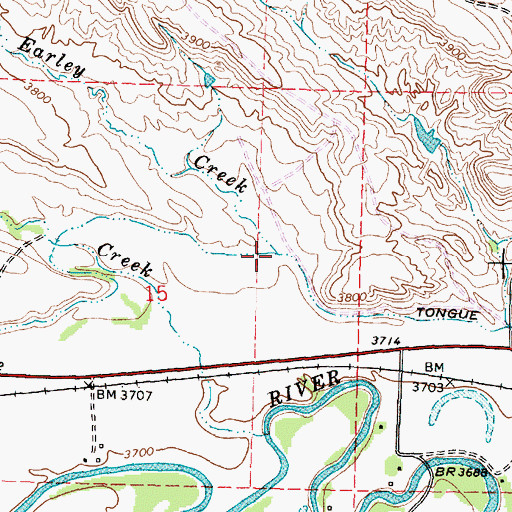 Topographic Map of East Fork Earley Creek, WY