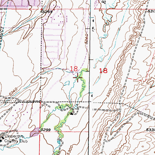 Topographic Map of East Fork Elkhorn Creek, WY