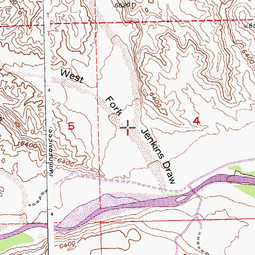 Topographic Map of East Fork Jenkins Draw, WY