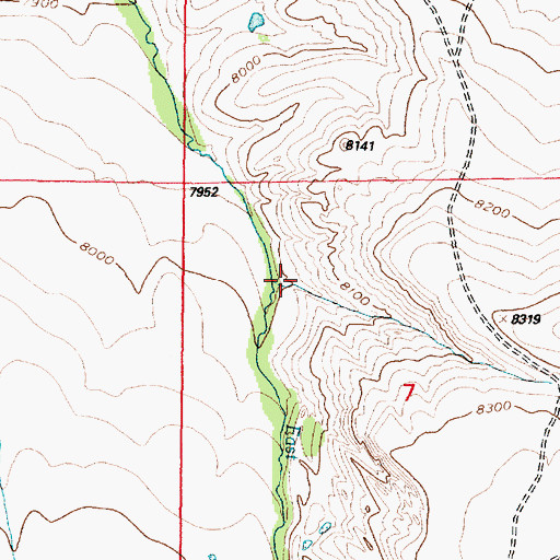 Topographic Map of East Fork Little Pass Creek, WY