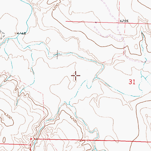 Topographic Map of East Fork Nowater Creek, WY