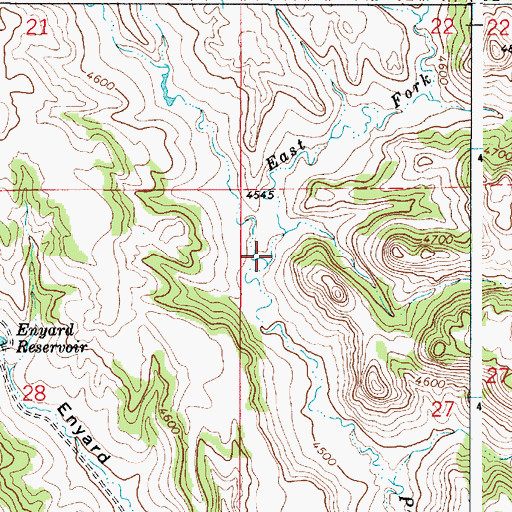 Topographic Map of East Fork Piney Creek, WY