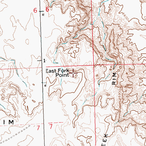Topographic Map of East Fork Point, WY