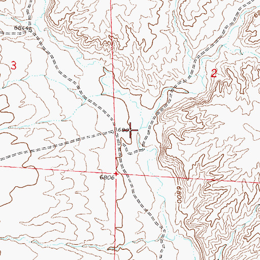 Topographic Map of East Fork Sage Hen Creek, WY