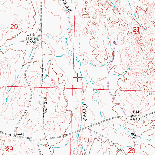 Topographic Map of East Fork Sand Creek, WY