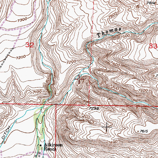 Topographic Map of East Fork Thomas Creek, WY