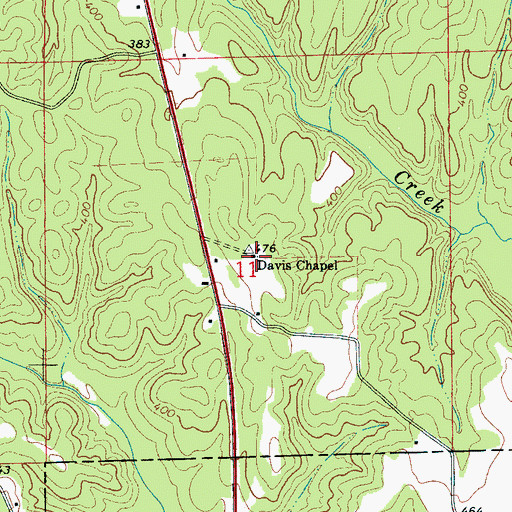 Topographic Map of Davis Chapel, AL