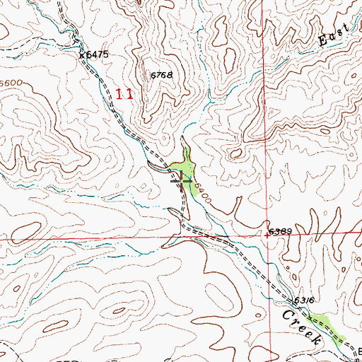 Topographic Map of East Fork Twentyone Creek, WY