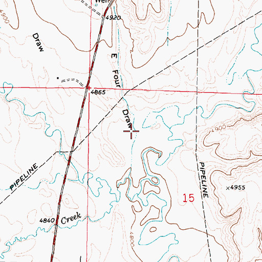 Topographic Map of East Four Draw, WY