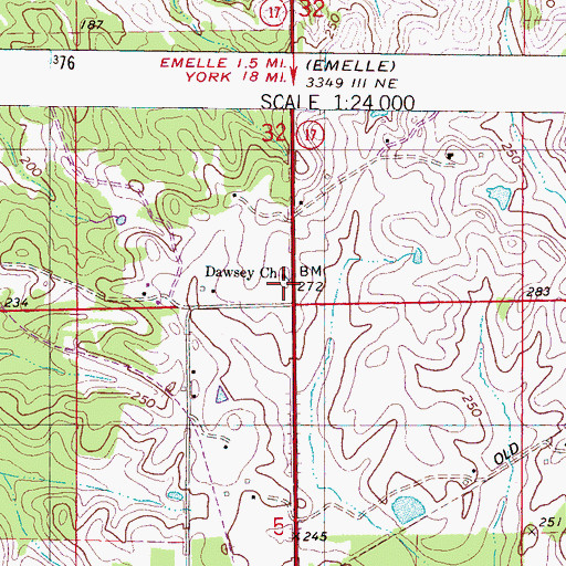 Topographic Map of Dawsey Church, AL