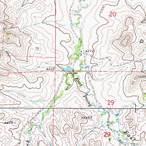 Topographic Map of East Prong Deer Creek, WY