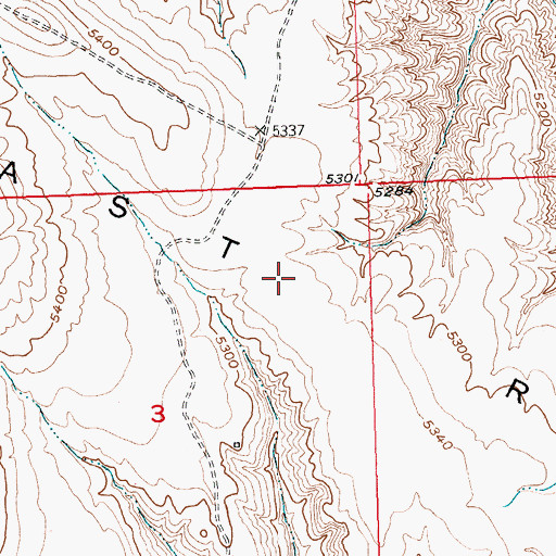 Topographic Map of East Ridge, WY