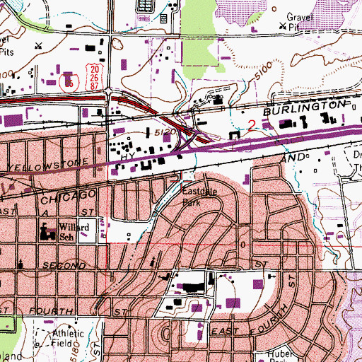Topographic Map of Eastdale Park, WY