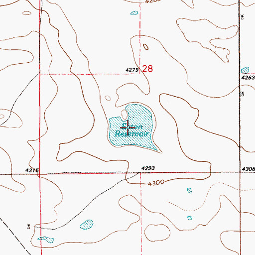 Topographic Map of Eaton Reservoir, WY