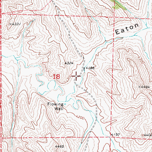 Topographic Map of Eaton S S Draw, WY