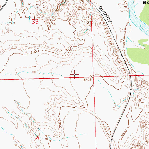 Topographic Map of Eberhard Ranch, WY