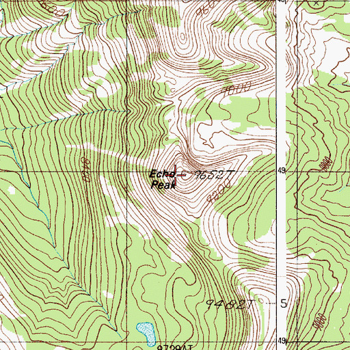 Topographic Map of Echo Peak, WY