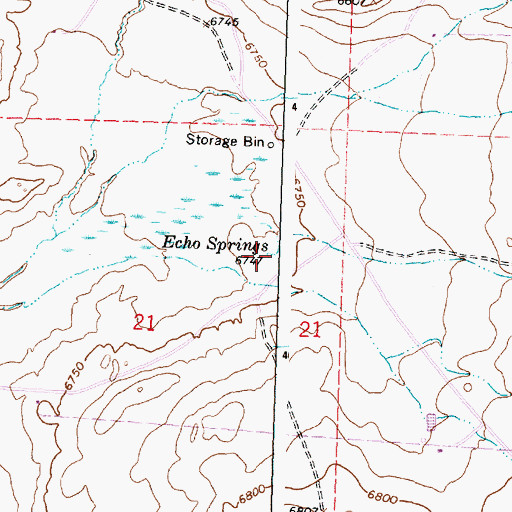 Topographic Map of Echo Springs, WY