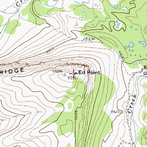 Topographic Map of Ed Point, WY