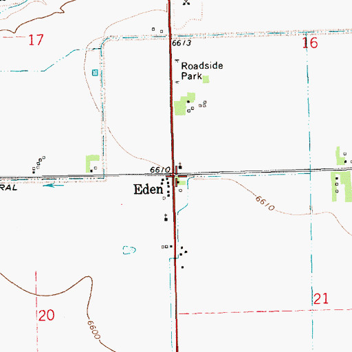 Topographic Map of Eden, WY